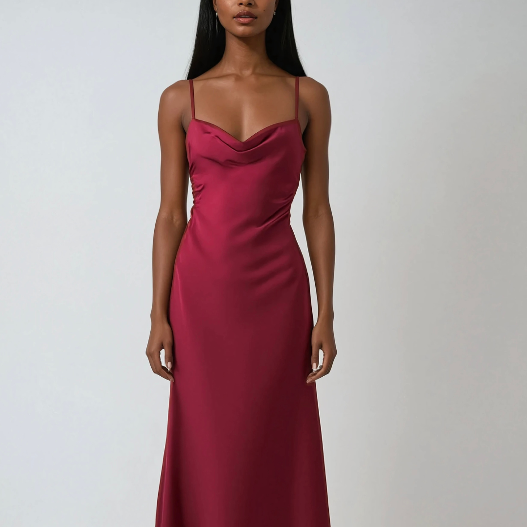 Amara Satin Midi Dress | Wedding Guest & Evening Occasionwear – OBSO