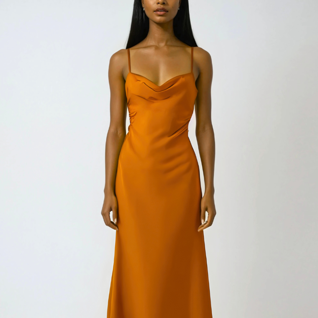 Elle Satin Midi Dress | Wedding Guest & Cocktailwear – OBSO