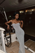 Alessia silver sequin gown full-length front view