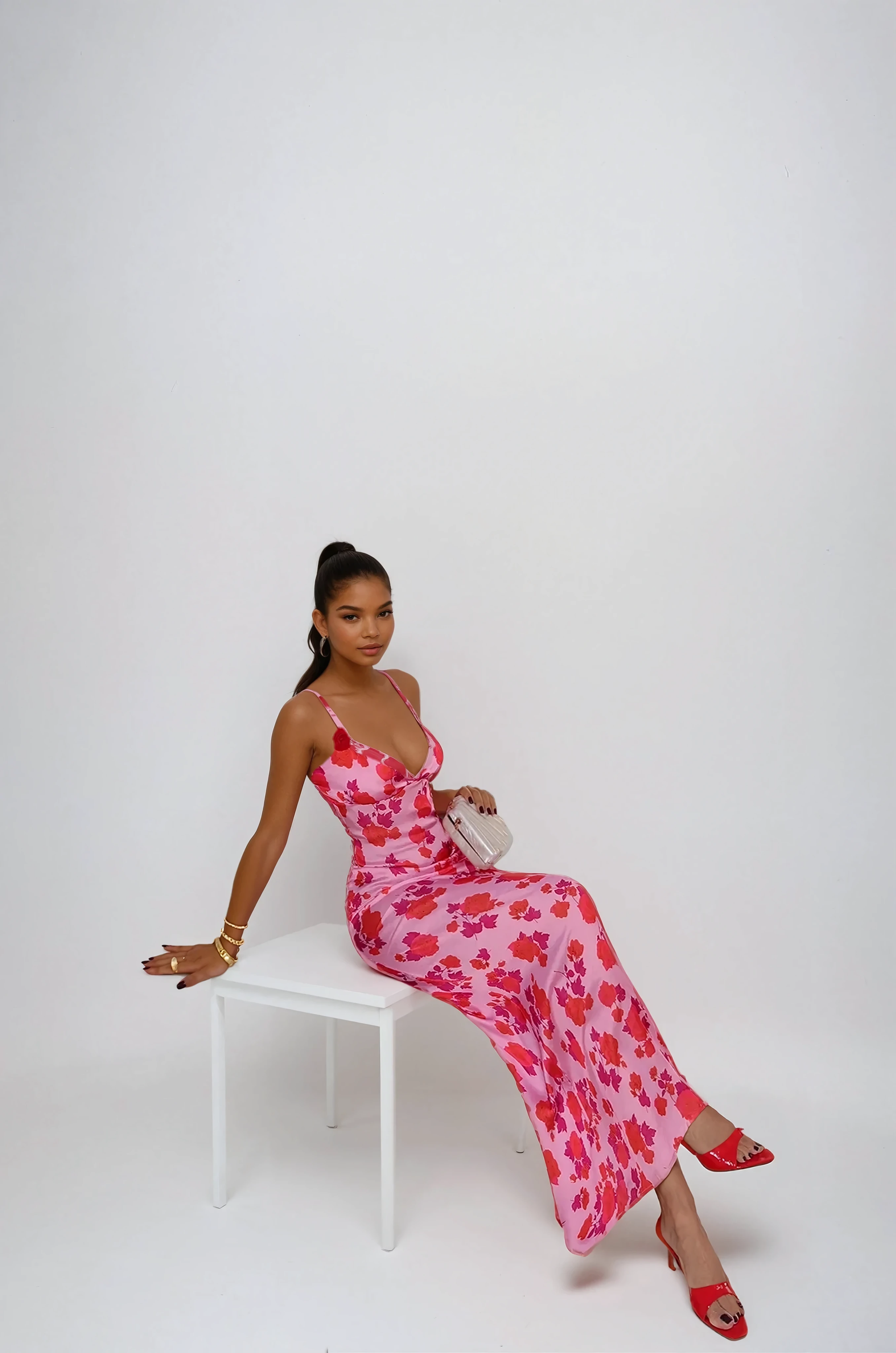 Floral Silk Slip Dress