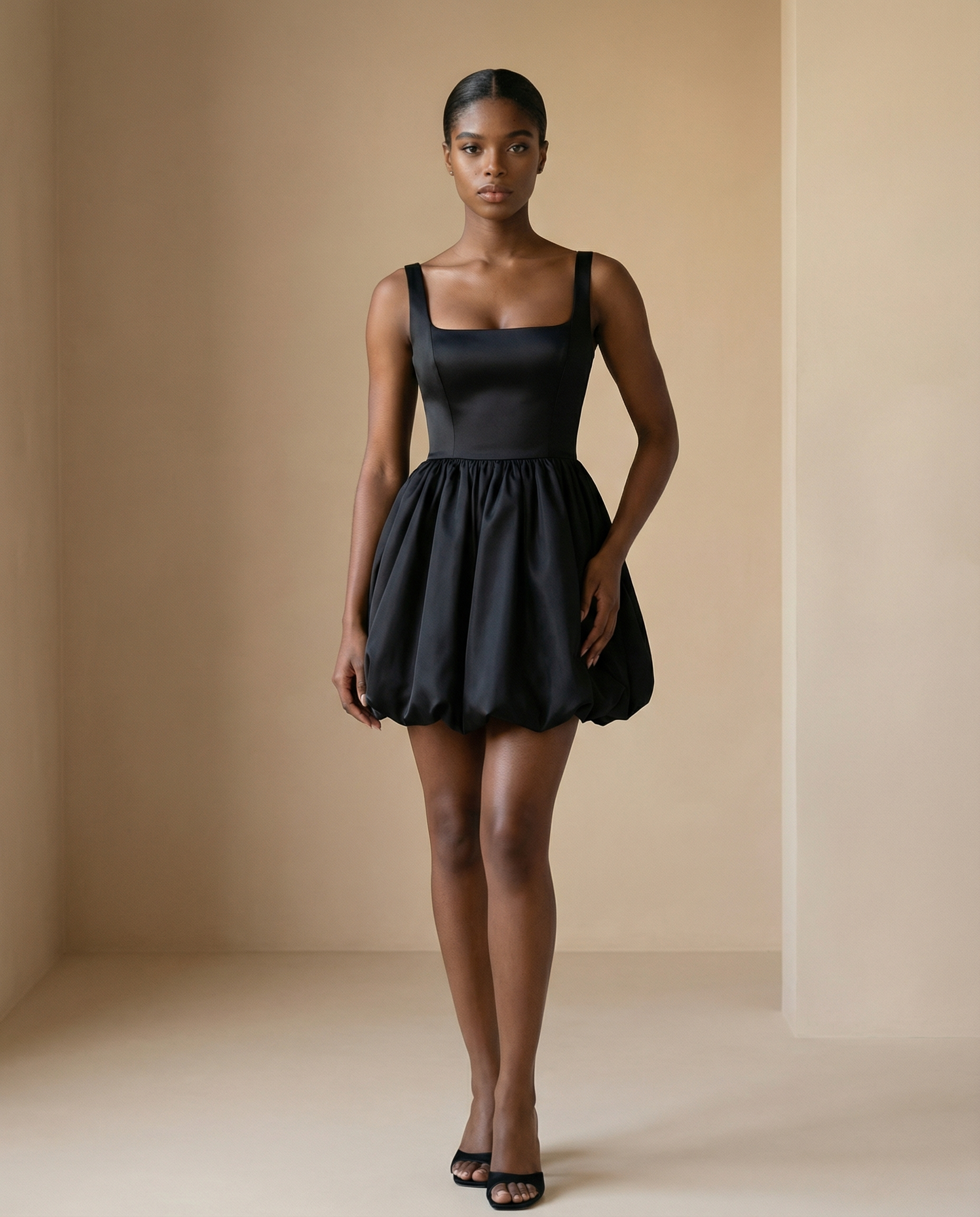 Freya Luxe Black Mini Dress | Structured Cocktail & Eveningwear – OBSO