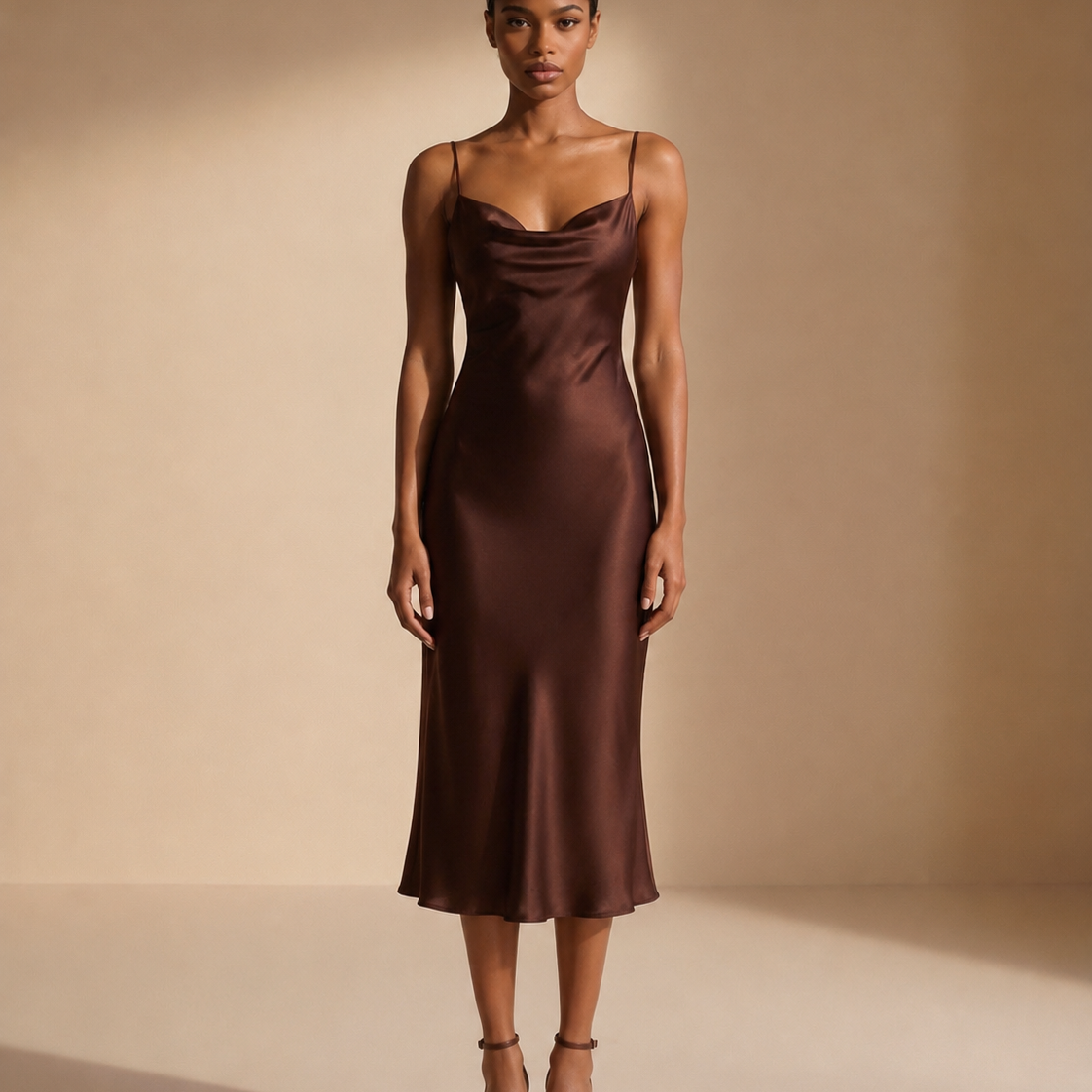 Isabella Satin Midi Dress | Wedding Guest & Evening Occasionwear