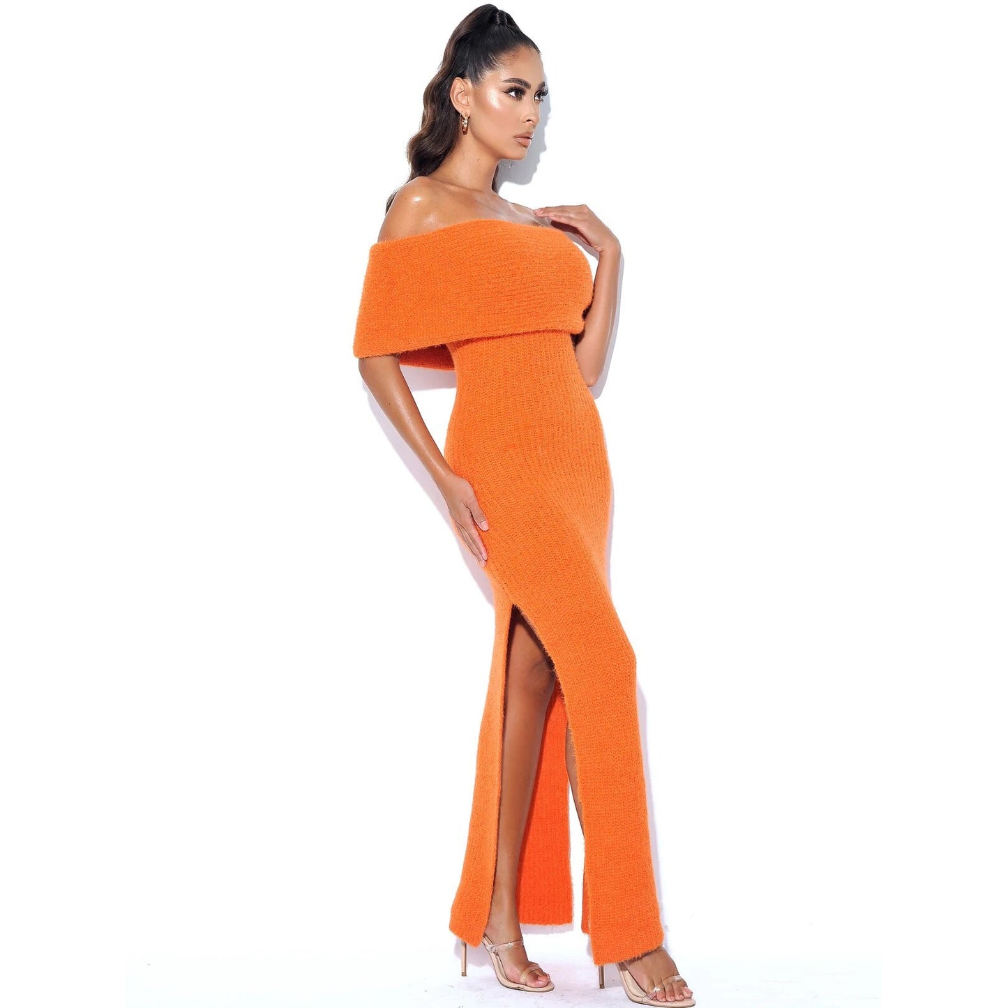 Vestido largo naranja Make You Mine